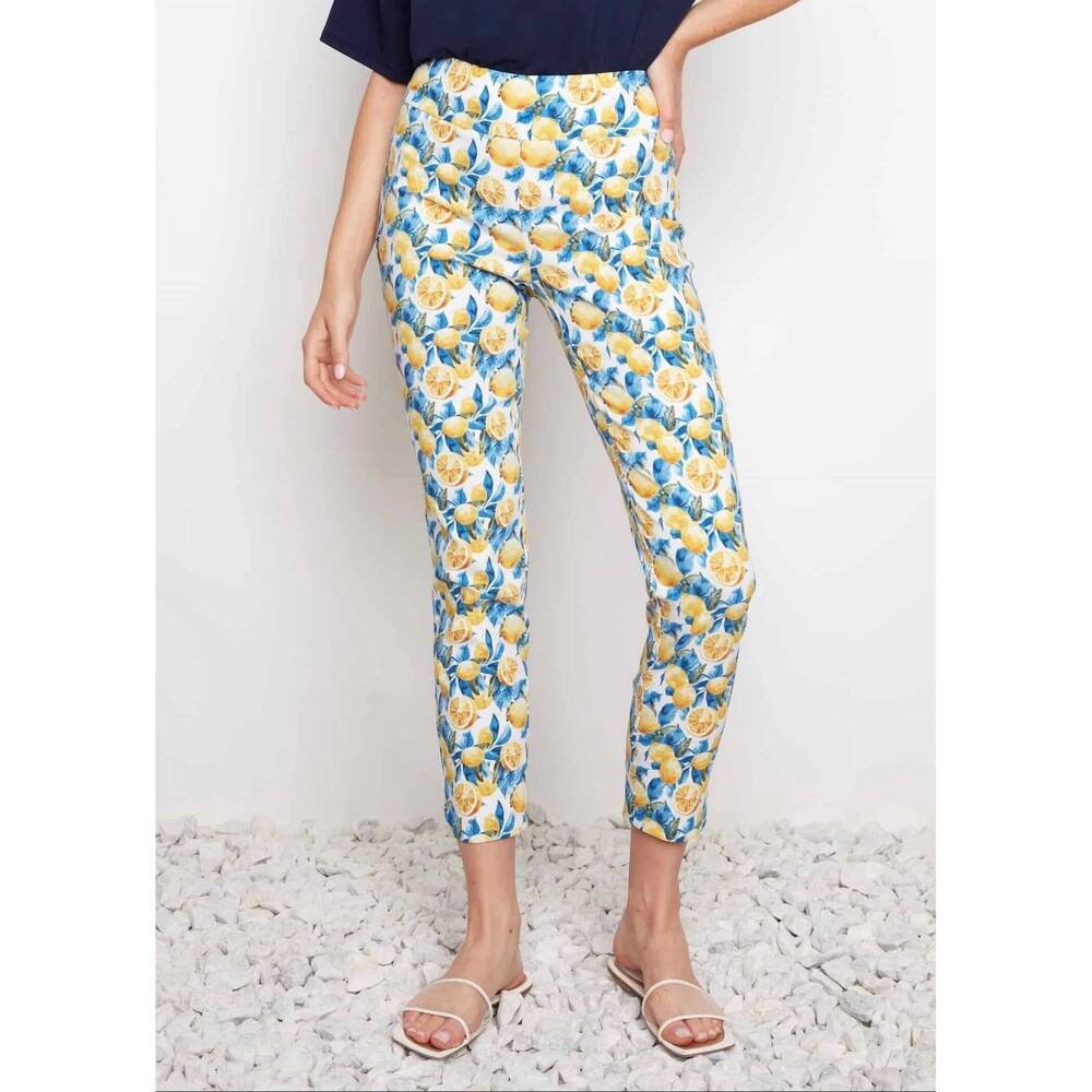 NEW UP! petal slit ankle pant in lemon blossom